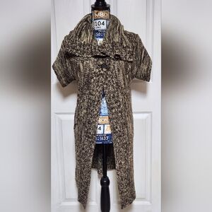 New Direction Short Sleeve 2 Button Cardigan Sweater Size Large